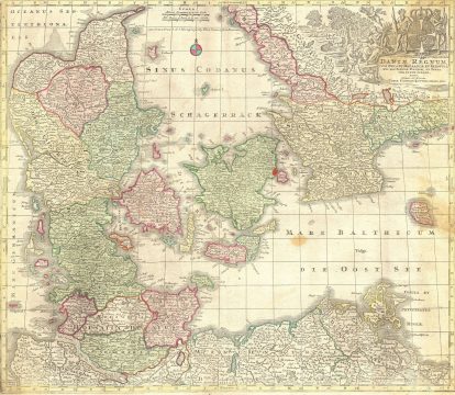 1770 Lotter Map of Denmark 'Daniae Regnum'