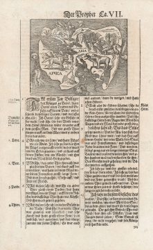 1599 Hans Lufft Apolalyptic Map of the World (Daniel's Dream Map)