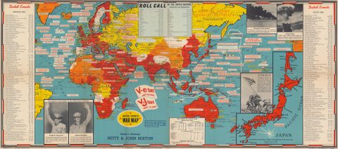 1945 Turner Map of the World at the End of World War II