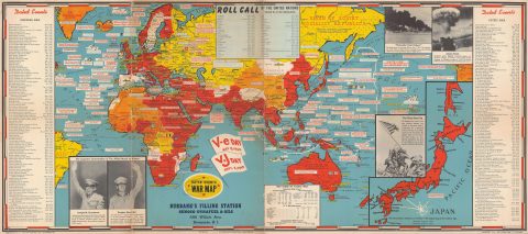 1945 Turner Map of the World at the End of World War II