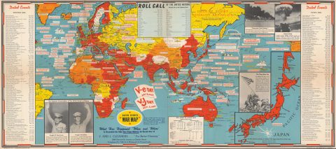 1945 Turner Map of the World at the End of World War II