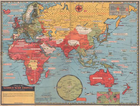 1943 Stanley Turner Map of Europe, Africa, and Asia During World War II
