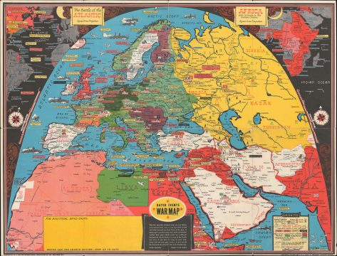 1942 Turner Pictorial Map of Europe and North Africa During World War II