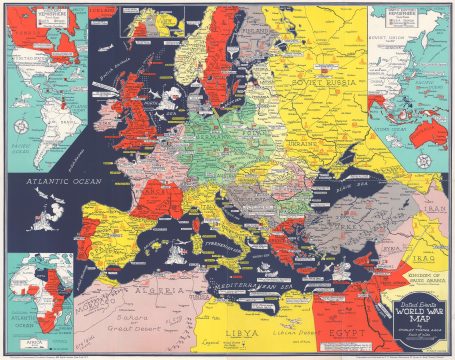 1941 Turner Map of Europe During World War II - his first map!