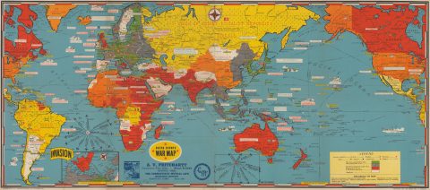 1944 Turner Map of the World During World War II