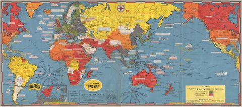 1944 Turner Map of the World During World War II