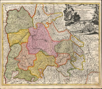 1707 Homann Map of the Duchy of the Dauphiné, France