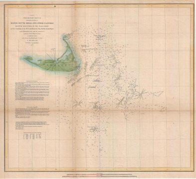 1851 U.S. Coast Survey Map of Nantucket and the Davis Shoals