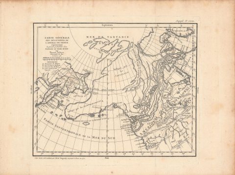 1772 Vaugondy / Diderot Map of Alaska, the Pacific Northwest and the Northwest Passage