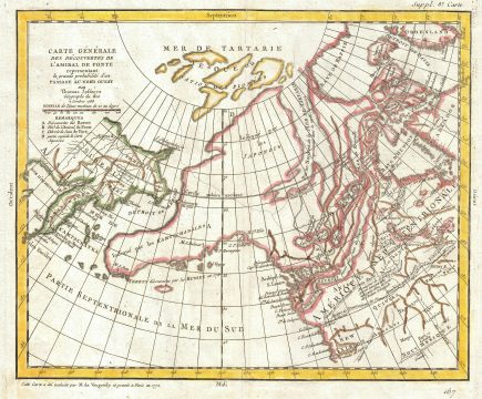 1772 Vaugondy / Diderot Map of Alaska, the Pacific Northwest & the Northwest Passage