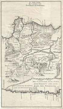 1726 Valentijn Map of Central Java, Indonesia