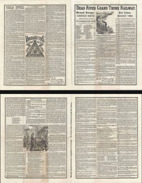 1869 Dead River Grand Trunk Railway Temperance Broadsheet