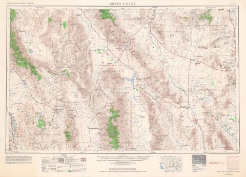 1961 U.S. Army Map Service Map of Death Valley National Monument and Environs