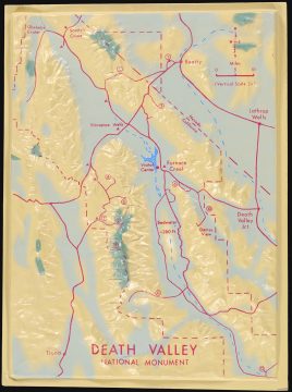 1968 National Park Service Raised Relief Map of Death Valley National Monument (Park)
