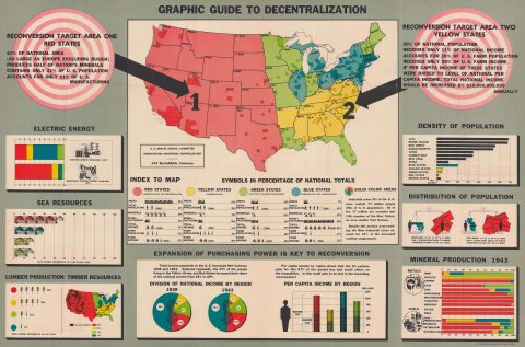 1944 U.S. Senate Committee Map of the United States Industrial Centralization