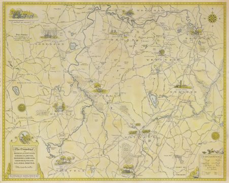 1934 Shepler Map of Dedham, Needham, Norfolk, and Dover, Massachusetts, and Environs