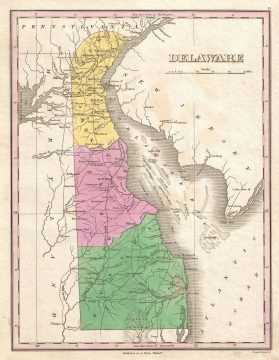 1827 Finley Map of Delaware