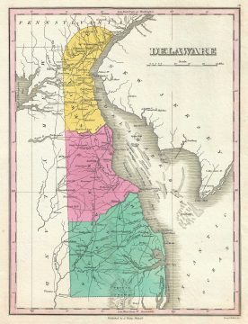1828 Finley Map of Delaware