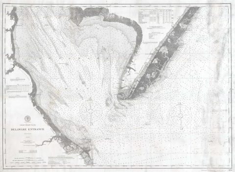 1902 U.S.C.G.S. Nautical Chart of the Entrance to Delaware Bay