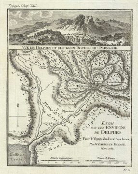 1787 Bocage Map or Plan of Delhpi, Ancient Greece
