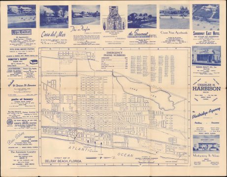1952 Brockway Map of Delray Beach, Florida