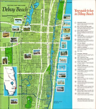 1965 Dolph Map Company Tourist City Plan or Map of Delray Beach, Florida