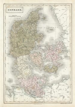 1851 Black Map of Denmark