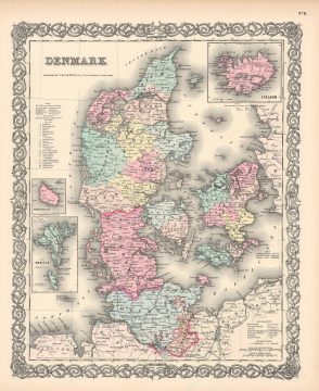 1856 Colton Map of Denmark