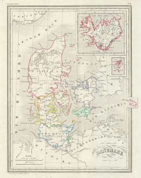 1843 Malte-Brun Map of Denmark