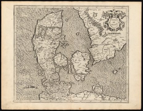 1595 Mercator Map of Denmark (First Edition)