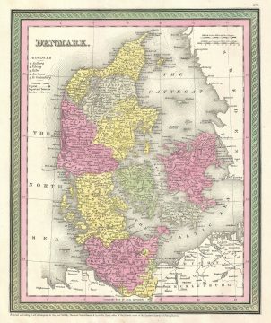 1854 Mitchell Map of Denmark