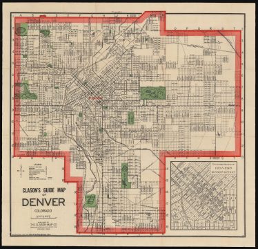 1907 Clason Map of Denver, Colorado