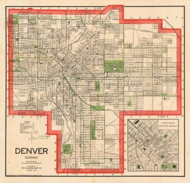 1911 Clason Map of Denver, Colorado