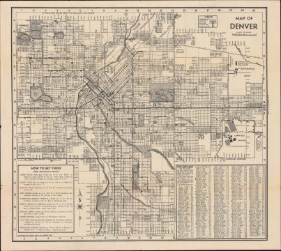 1943 Daniel-Smith City Plan of Denver, Colorado