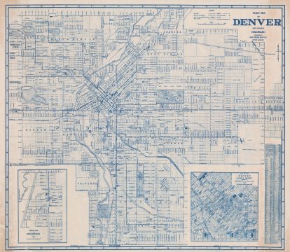 1946 Hotchkiss Wall Map of Denver, Colorado