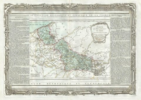 1786 Desnos and de la Tour Map of the Department du Nord in France