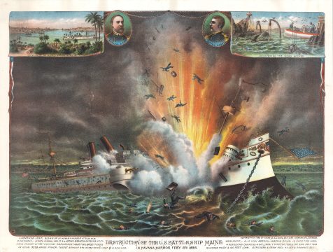 1898 Kurz Allison View of the Destruction of the Battleship Maine, Havana, Cuba