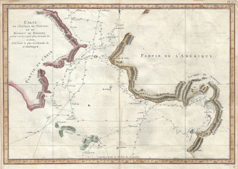 1785 Cook Map of Alaska and the Bering Strait