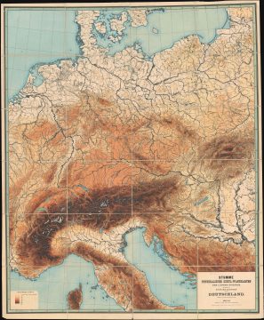 1886 Kiepert Topographic Map of Central Europe