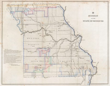 1845 Conway Land Office Map of Missouri