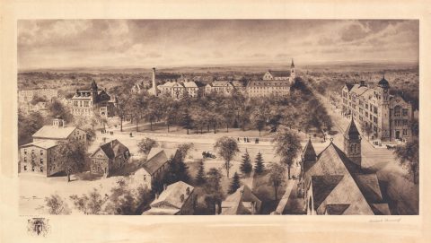 1910 Richard Rummell View of Dickinson College, Pennsylvania