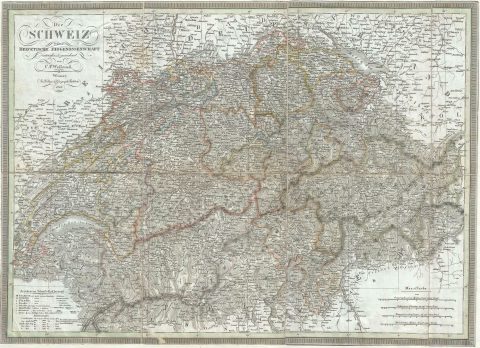 1828 Weiland Map of Switzerland