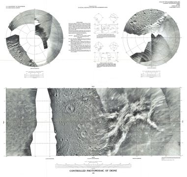 1992 U.S. Geological Survey Map or Photomosaic of Dione, Moon of Saturn