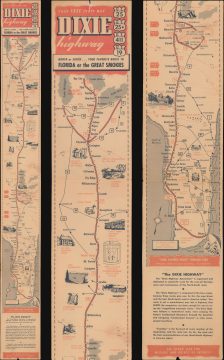 1955 U.S. 25 Dixie Highway Association Strip Map of the Dixie Highway