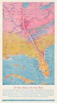 1924 Poole Bros. Map of the 'Dixie Route' from Chicago to Florida (Dixie Flyer)