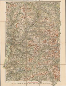 1910 Freytag Folding Map of the Western Dolomites, Italy