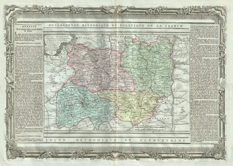 1786 Desnos Map of the Auvergne and Rhone-Alpes Regions of France