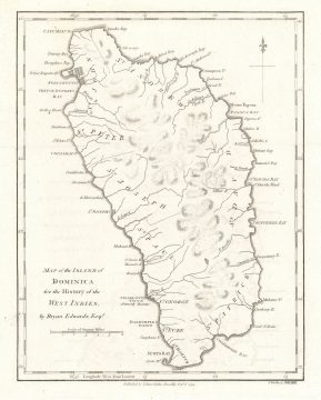 1794 Edwards and Stockdale Map of Dominica