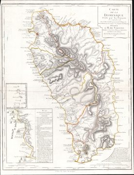 1778 Buache Map of Dominica