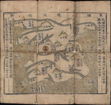 1800 Woodblock Map of the Korean Peninsula